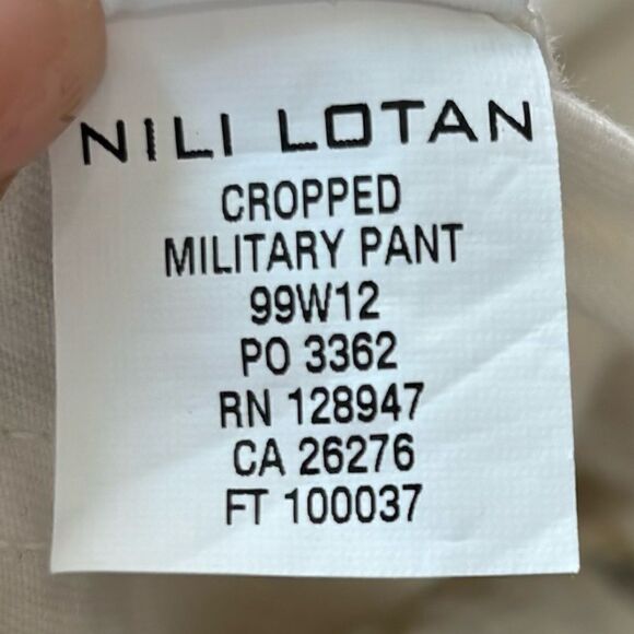 NILI LOTAN Cropped Military Pant in Eggshell - Picture 13 of 15